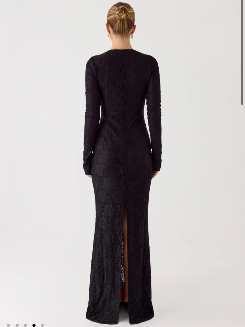 NWT Peppermayo Astoria Long Sleeve Lace Maxi Dress Black - Picture 4 of 14